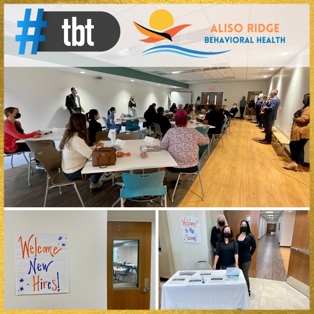 Throwback Thursday! Even though Aliso Ridge Behavioral Health has only been open for two months, there were months of preparation and training. For example, our initial 2021 hiring class not only had to train in their job duties, but also helped to build policies, processes, and everything else that's needed to get a new facility up and running. We are so proud of our staff, and the care and dedication they provide to our patients. #mentalhealth #tbt #alisoviejo #orangecounty