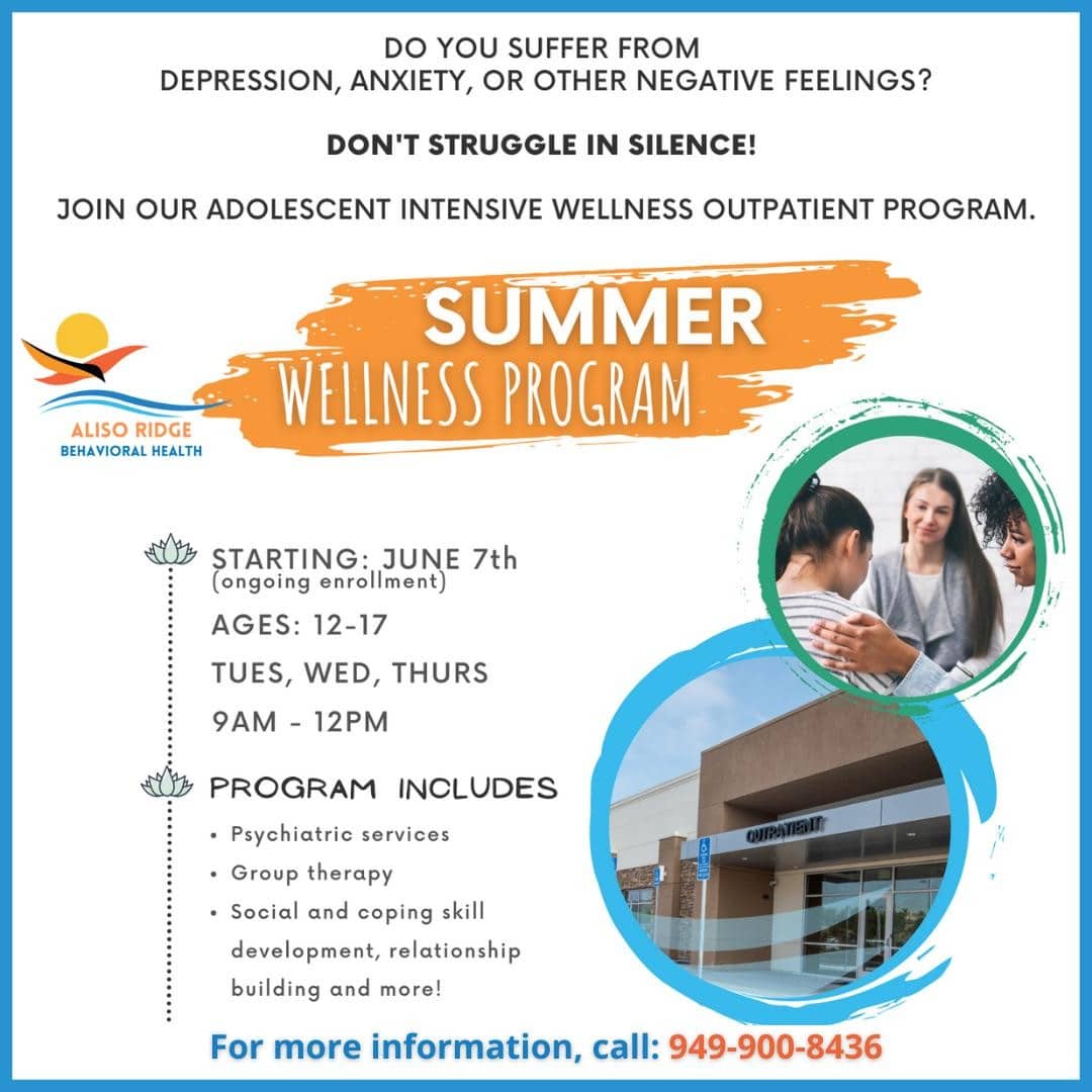While we often think of #summer as being carefree, it can often be a time of #stress and #anxiety, especially for adolescents away from their routines and social interactions. That's why we are launching our Summer Wellness Program to help kids (age 12-17) get the support they need this summer break! Call us at 949-900-8436 to learn more. 😎 #mentalhealth #orangecounty